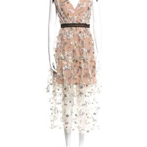 Self-portrait star mesh midi dress